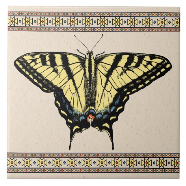 Carreau Papillon Swallowtail Jaune du Sud-Ouest (Devant)