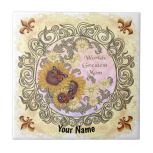 Carreau Papillon Tournesol Maman