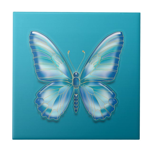 Carreau Papillon turquoise (Devant)