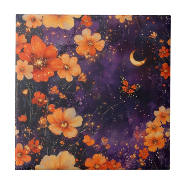 Carreau Papillon Vintage Fleur Sauvage (10) (Devant)