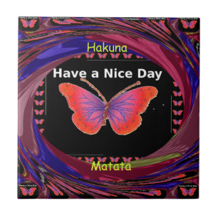 Carreau Papillon violet orange Avoir un beau Art de jour I