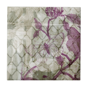 Carreau Papillons d'arabesque IV