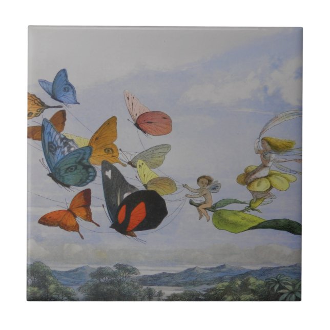 Carreau Papillons et papillons de la reine des fées (Devant)