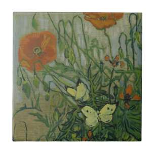 Carreau Papillons et papillons par Vincent van Gogh
