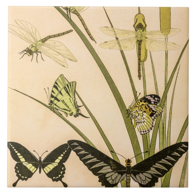 Carreau Papillons & Libellules par Maurice Verneuil (Devant)
