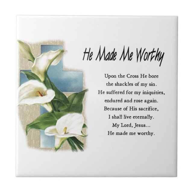 Carreau Pâques Chrétien Il M'A Fait Digne (Devant)