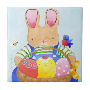 Carreau Pâques Panier Bunny tule