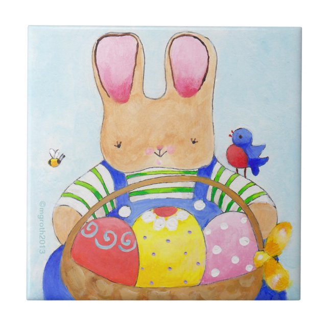 Carreau Pâques Panier Bunny tule (Devant)