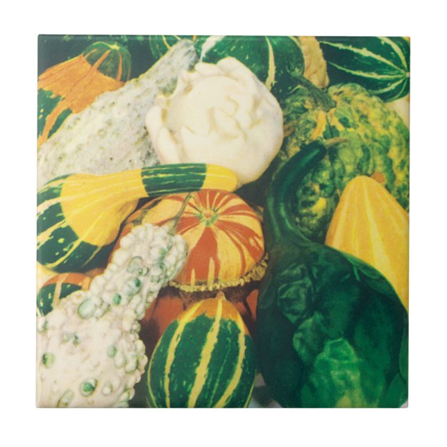 Carreau Paquet de semences vintage, Gourdes mixtes (Devant)