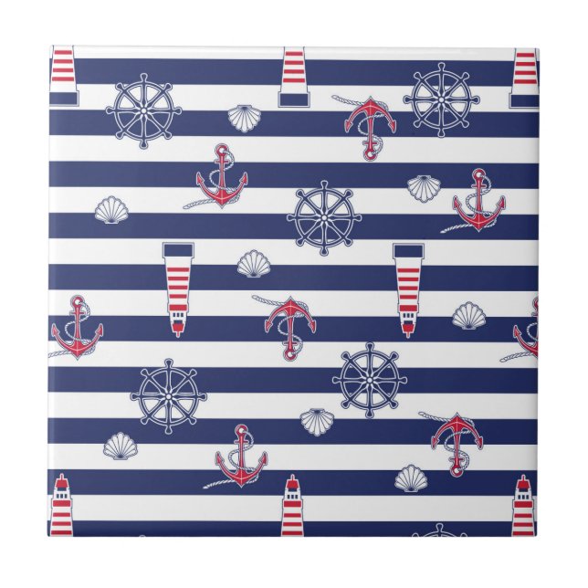 Carreau Par le motif de mer (Devant)