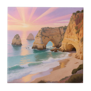 Carreau Paradis des grottes marines au coucher du soleil