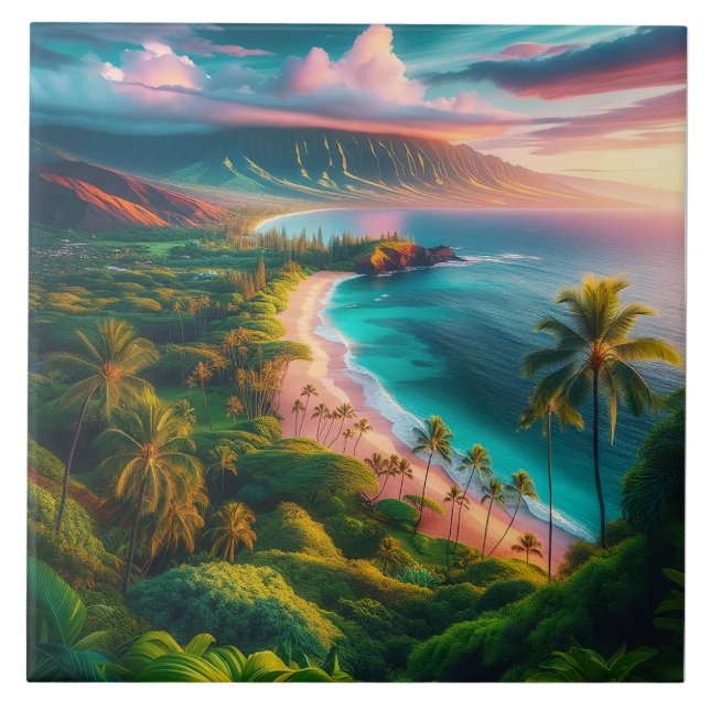 Carreau Paradis tropical de l'île de Maui (Devant)