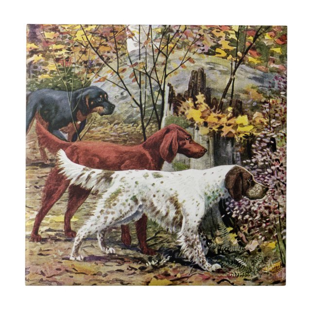 Carreau Paramètres Amoureux de les chiens d'art vintage (Devant)