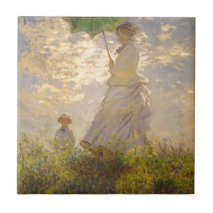 Carreau Parapluie de //de promenade de La de Claude Monet