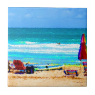 Carreau parapluies painterly de planches de surf de