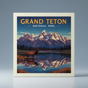 Carreau Parc national de vintage Grand Teton