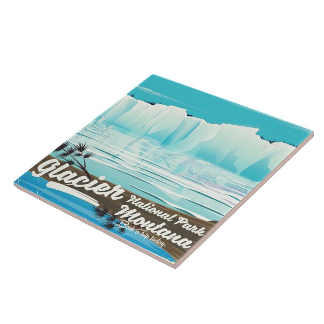 Carreau Parc national des Glaciers, Montana poster vintage (Côté)