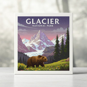 Carreau Parc national du Glacier vintage