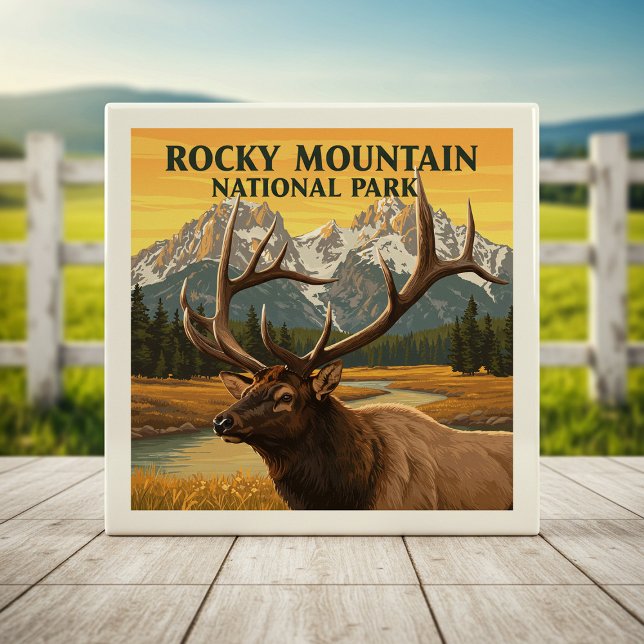 Carreau Parc national vintage Rocky Mountain (Créateur téléchargé)