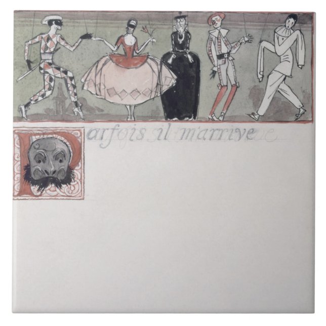 Carreau "Parfois IL m'arrive" (encre et la semaine sur le (Devant)