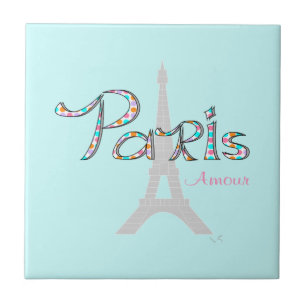Carreau PARIS Amour avec Tour Eiffel