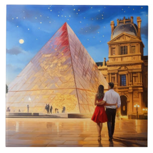Carreau Paris Amour : Couple Romantique Pyramide du Musée