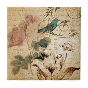 Carreau Paris chic de Bohème Scripts botanique français