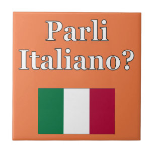Carreau Parlez-vous italien ? en italien. Fanion