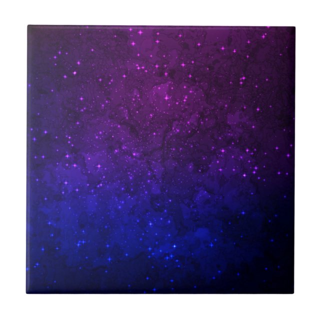Carreau Parmi les étoiles dans la Galaxie bleue et violett (Devant)