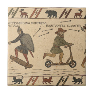 Carreau Parodie de la Tapisserie de Bayeux