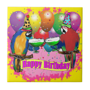 CARREAU PARROTS D'ANNIVERSAIRE