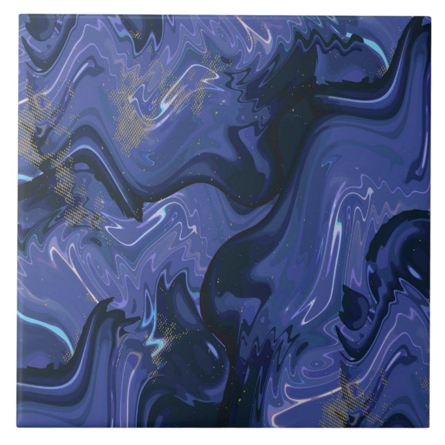 Carreau Parties scintillant bleue Galaxy Swirl Abstrait Mo (Devant)
