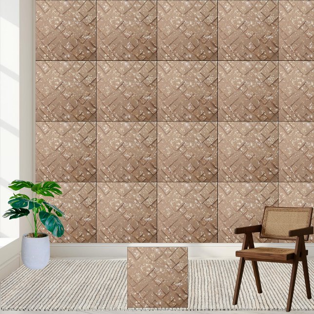 Carreau Parties scintillant Chatoyante Beige élégant Carre (Stylish Beige Shimmering Glitter Floor Wall Tile)