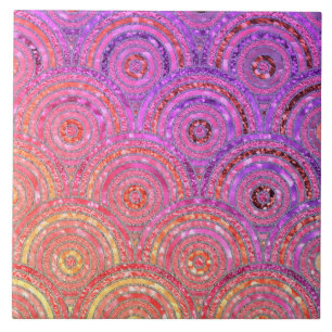 Carreau Parties scintillant en métal de luxe Pink Gold Dot