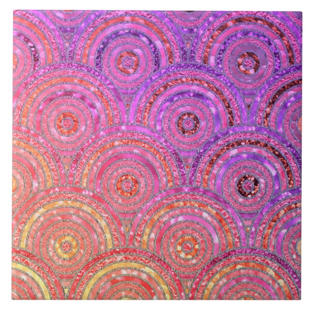 Carreau Parties scintillant en métal de luxe Pink Gold Dot (Devant)