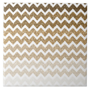 Carreau Parties scintillant Gold Faux Chevron Ombre