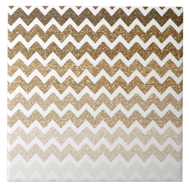 Carreau Parties scintillant Gold Faux Chevron Ombre (Devant)