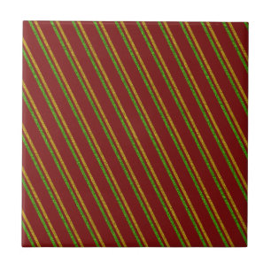 Carreau Parties scintillant Green & Gold Stripes