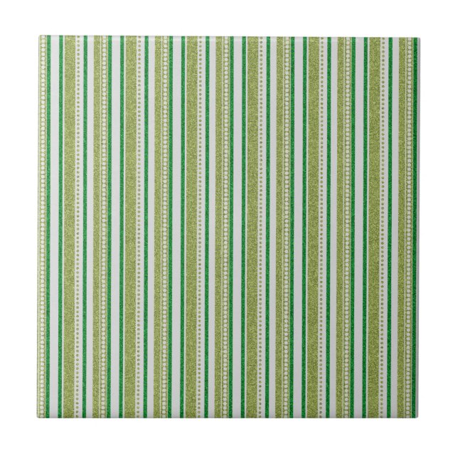 Carreau Parties scintillant Green Stripes (Devant)