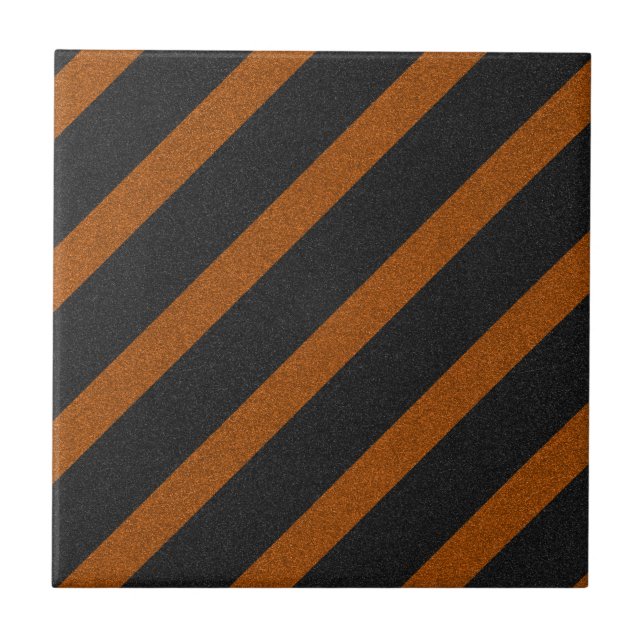 Carreau Parties scintillant Orange & Black Stripes (Devant)