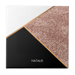 Carreau Parties scintillant rose géométrique