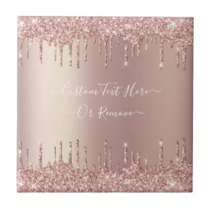 Carreau Parties scintillant rose Gold Blush Éclats Texte