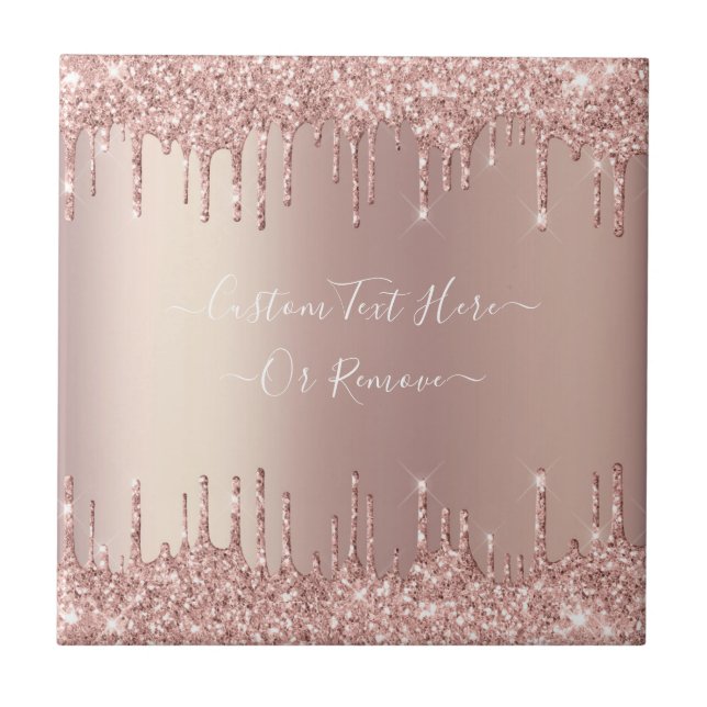 Carreau Parties scintillant rose Gold Blush Éclats Texte p (Devant)