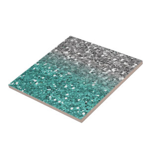 Carreau Parties scintillant Sparkle Turquoise Silver Ombre