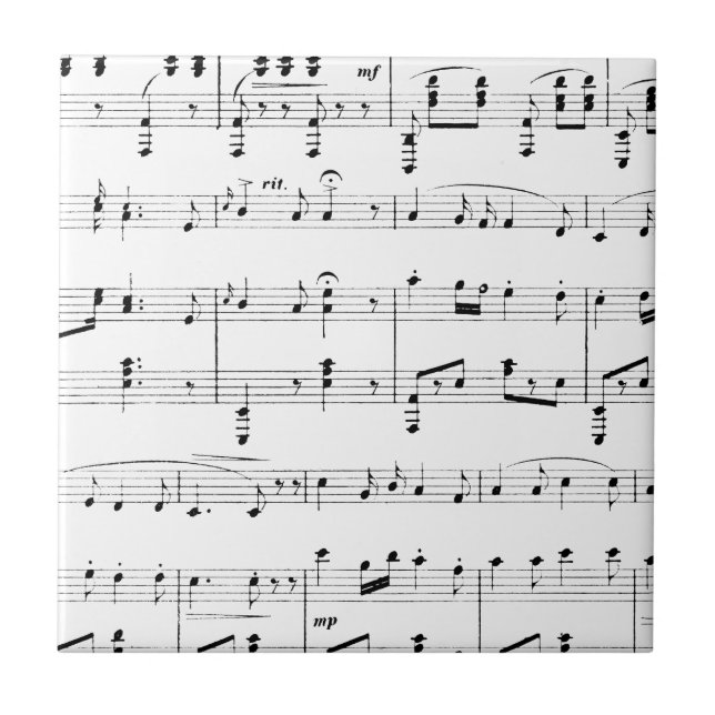 Carreau Partition de musique blanche (Devant)