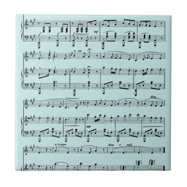Carreau Partition de musique bleue (Devant)