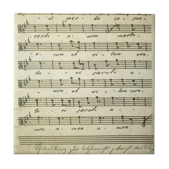 Carreau Partition musicale vintage, partition musicale ant (Devant)