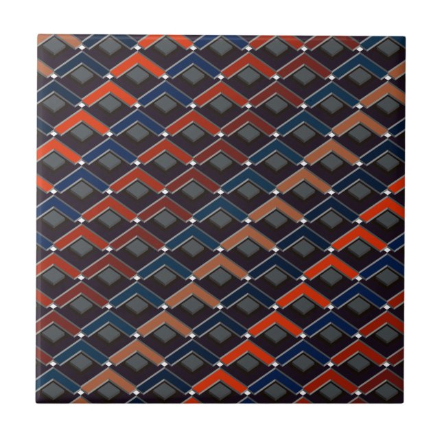 Carreau Pas à Karo en zigzag coloré (Devant)