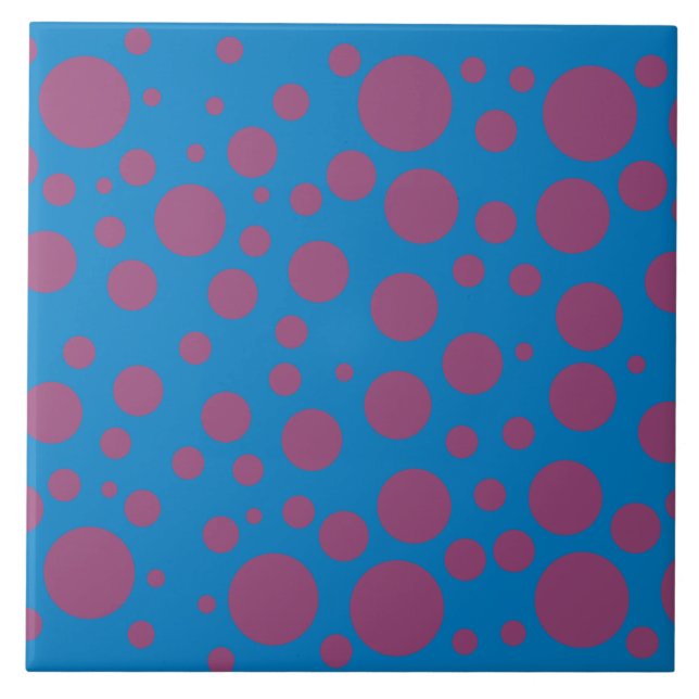 Carreau passion pourpre sensation bleu cercle de lune moti (Devant)