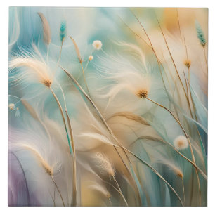 Carreau Pastel Abstrait Whispers of Nature, Herbes IV